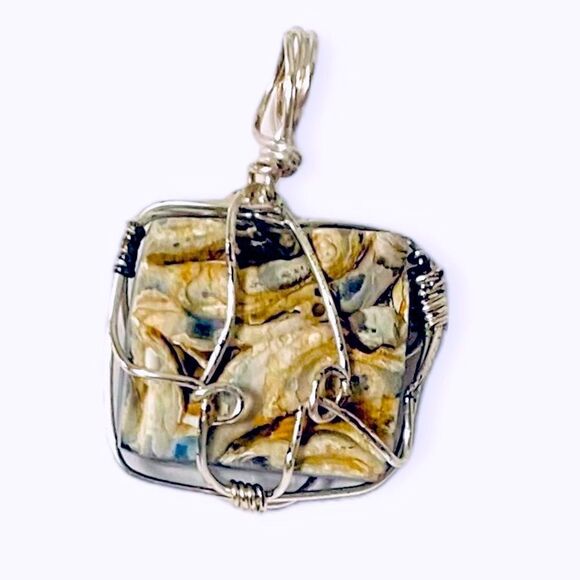 Sterling Silver Wire Wrap Druzy Stone Custom Necklace - NEW - Picture 3 of 3